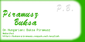 piramusz buksa business card